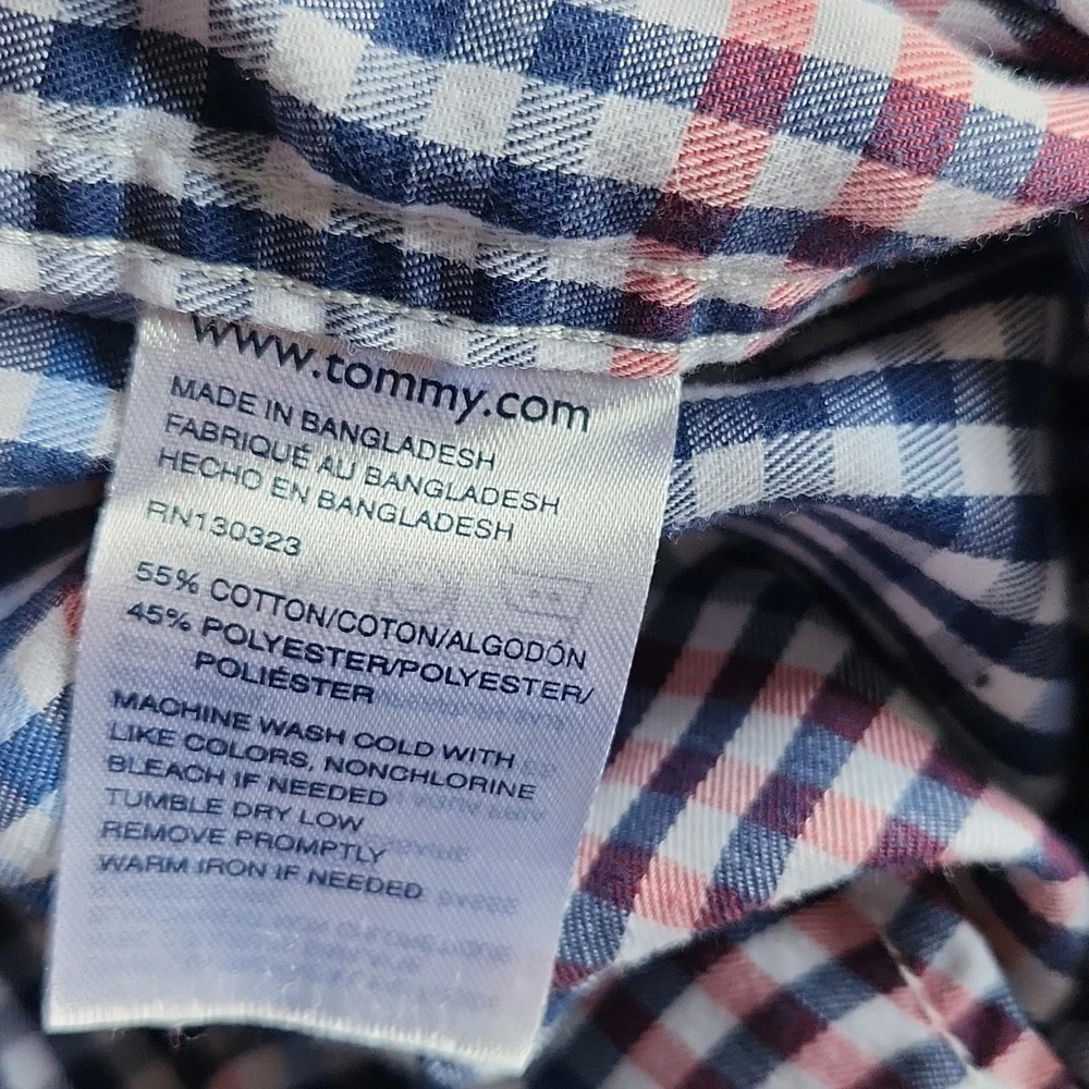 Tommy Hilfiger Blue Pink White Plaid Button Down Shirt - Picture 11 of 13